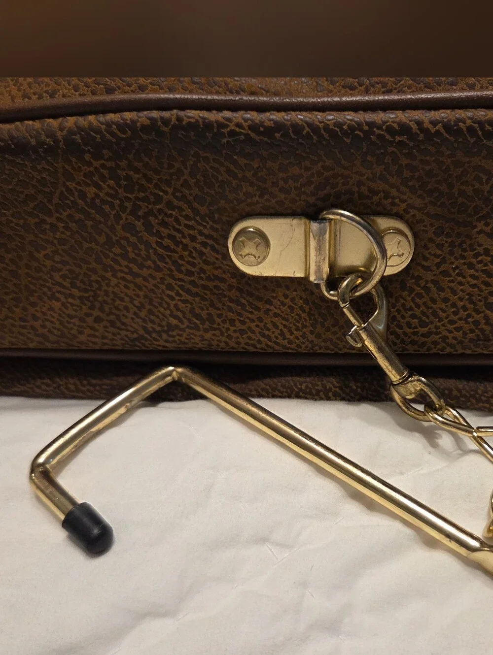 Vintage Oscar De La Renta Leather Folding Garment Bag / Suit Travel Bag